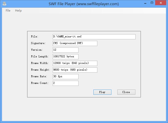 open swf files with adobe flash player